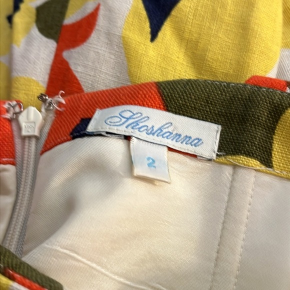 Shoshanna | Silk & Linen Floral belted sleeveless dress Women’s size 2 sundress - Picture 5 of 8